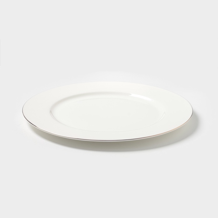 Тарелка «Золотая линия», d=27 см, костяной фарфор, белая Тарелка «Золотая линия», d=27 см, костяной фарфор, белая