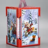 Подарочная новогодняя коробка «Золотая рыбка» 15.8×15.8×23.5 см