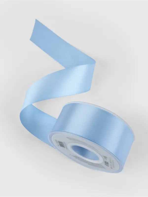 Лента атласная TEIRA, двухсторонняя, 38 мм, 25&plusmn;1 м, светло-голубой №332