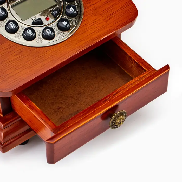 Ретро-телефон &laquo;Строгий&raquo;, шкатулка, 17&times;17&times;26 см, дерево