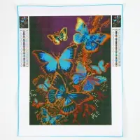 Алмазная мозаика с полным заполнением на холсте &laquo;Бабочки&raquo;, 30&times;40 см
