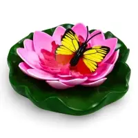Садовая фигура 10 х 11 х 6 см  водоплавающая  "Лотос с бабочкой"