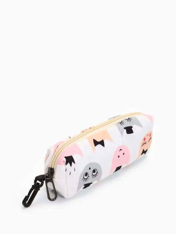 Рюкзак школьный &laquo;Котятки&raquo;, с пеналом, 29&times;12&times;41 см, белый