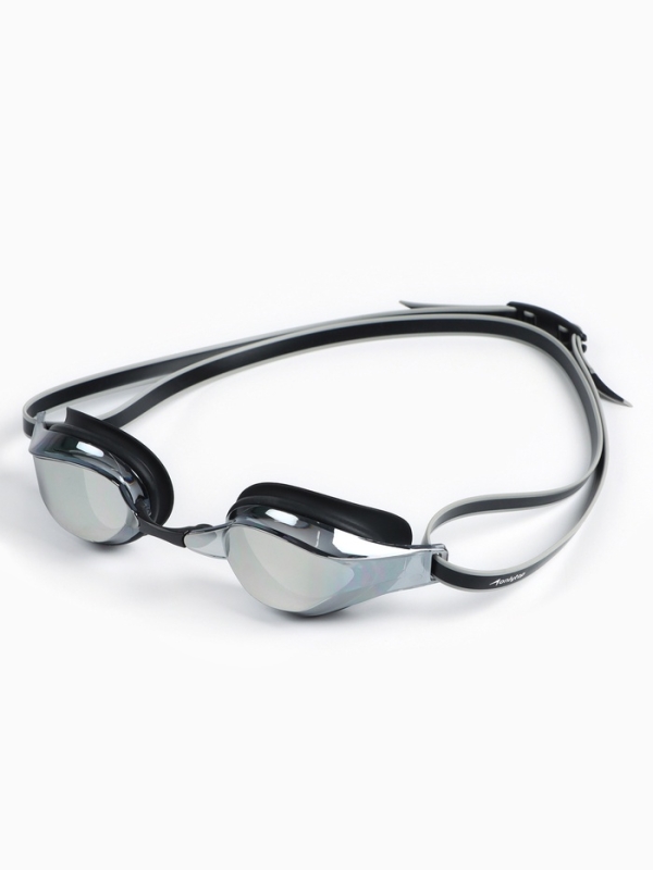 Очки для плавания взрослые, цвет черный зеркальный Очки для плавания взрослые, цвет черный зеркальный