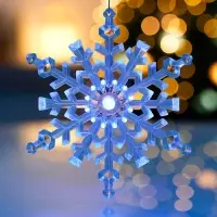 Подвеска светодиодная «Снежинка» 14 см, 1 LED, от батареек LR41×3, свечение RGB Подвеска светодиодная «Снежинка» 14 см, 1 LED, от батареек LR41×3, свечение RGB