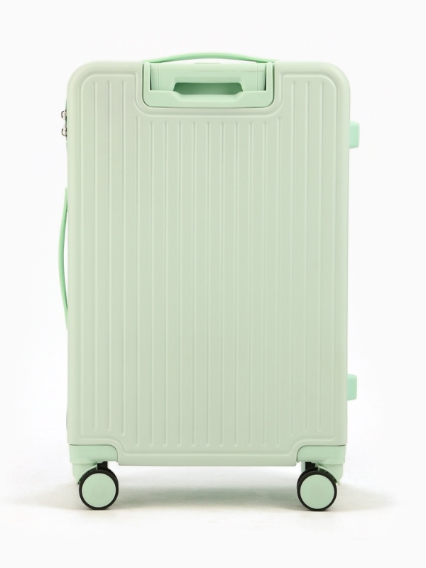 Чемодан 24 Чемодан 24", PС, 42*27*66, отд на молнии, код замок, 4 колеса, св. зеленый