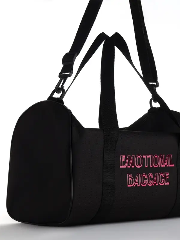 Сумка спортивная TEXTURA на молнии с подкладкой, длинный ремень, маленький размер, чёрная