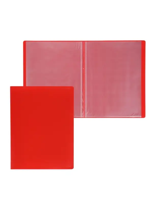 Папка с 10 вкладышами А4, 500 мкм, Calligrata, текстура &laquo;песок&raquo;, красная