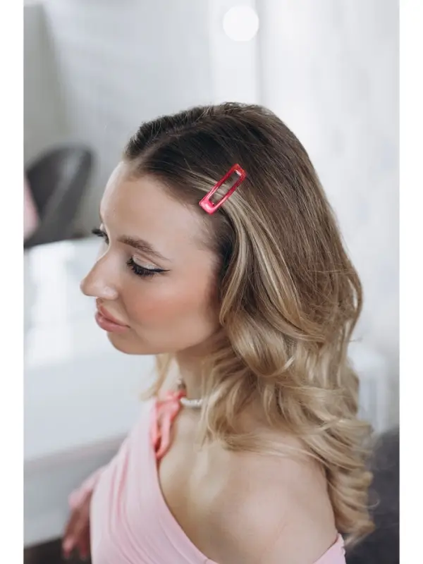 Заколки для волос QF &laquo;Хэдли&raquo;, набор 3 шт., прямой, 5 см, розовые