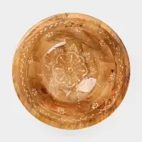 Салатник &laquo;Пряник&raquo;, 25&times;25&times;10 см, дерево манго