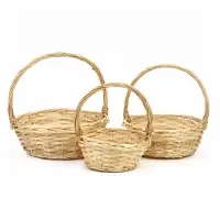 Корзина плетёная для хранения Rika, лоза, с ручкой, натуральная, набор 3 шт.