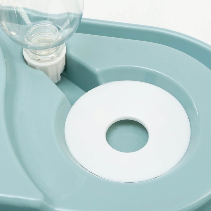 Миска двойная с автопоилкой (съёмная бутылка) 40,5 х 23 х 25 см, голубая Миска двойная с автопоилкой (съёмная бутылка) 40,5 х 23 х 25 см, голубая