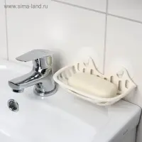 Мыльница на присосках Полимербыт, пластик, 16&times;10&times;6.5 см, МИКС