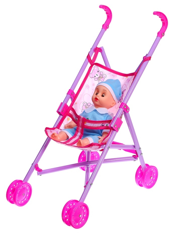 Пупс с коляской, 25 см, МИКС Пупс с коляской, 25 см, МИКС