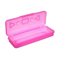 Пенал - футляр Calligrata &laquo;Школьный&raquo;, 80&times;205&times;38 мм, полупрозрачный. пластиковый, МИКС