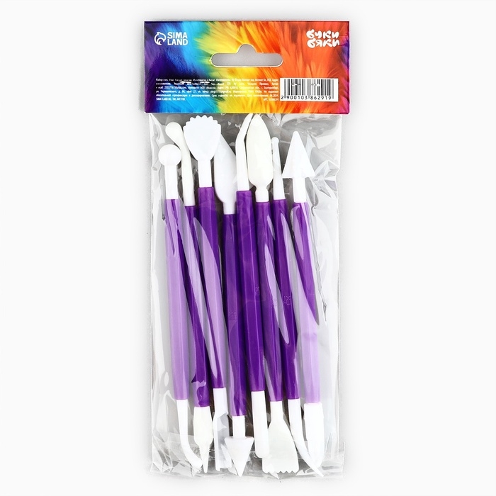 Набор стеков для лепки 8 шт, пластик ТМ Буки Бяки Набор стеков для лепки 8 шт, пластик ТМ Буки Бяки