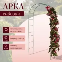 Арка садовая, 240&times;125&times;36.5 см, для вьющихся растений, металлическая, зелёная, Greengo