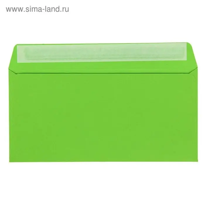 Конверт С65 114&times;229 мм, цветной, без подсказа, без окна, отрывная лента, 120 г/м&sup2;, цвета: кремовый, жёлтый, красный, голубой, зелёный, МИКС