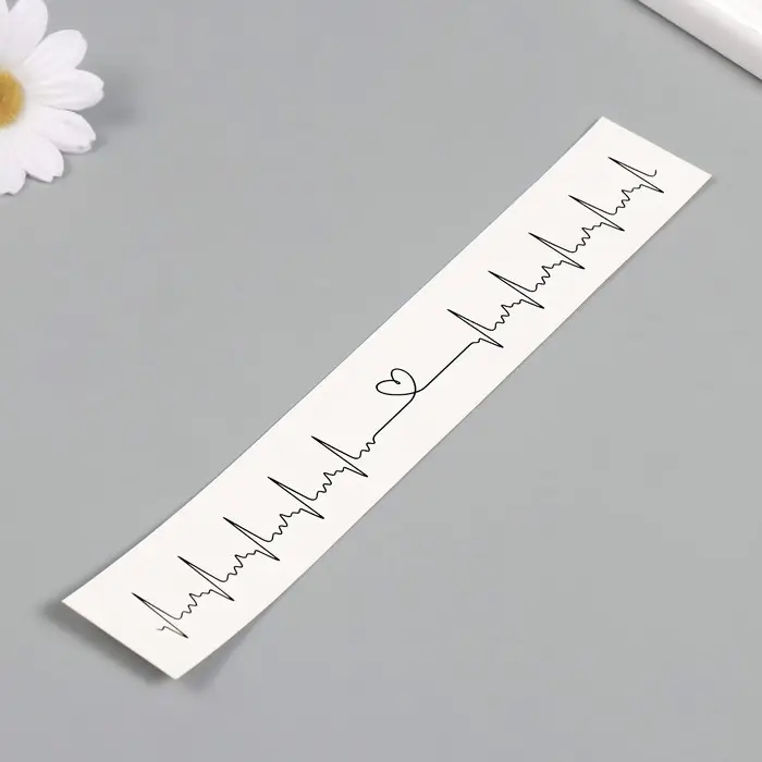 Переводная тату на тело чёрная «Браслет. Сердцебиение», 20×3 см