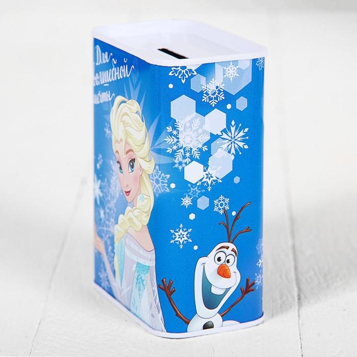 Копилка металлическая, 7,8 см х 4,8 см х 10,8 см Копилка металлическая, 7,8 см х 4,8 см х 10,8 см "Для волшебной мечты", Холодное сердце