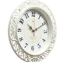 Часы настенные классические, бесшумные, плавный ход, d=39.5 см, белые, от батарейки 1&times;АА