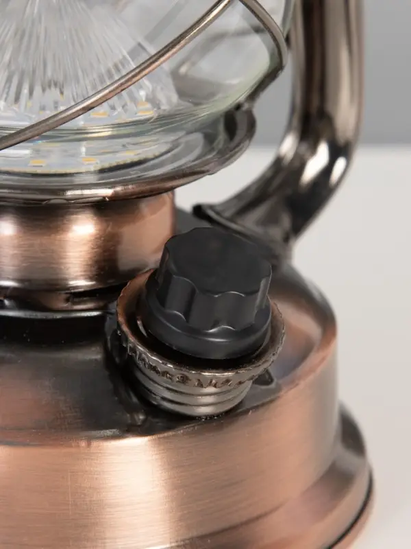 Ночник декоративный LED, аккум 5800mAh 3,7V "Фонарь" регулятор яркости бронза 11,5х16х24 см   109144