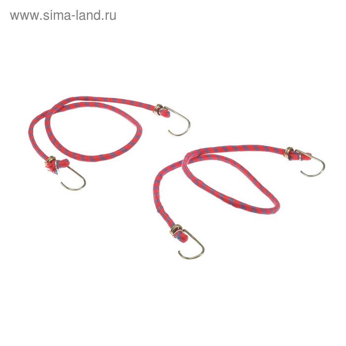 Резинка для крепления багажа TORSO, 80 см, d8 мм, металлические крючки, МИКС, набор 2 шт Резинка для крепления багажа TORSO, 80 см, d8 мм, металлические крючки, МИКС, набор 2 шт