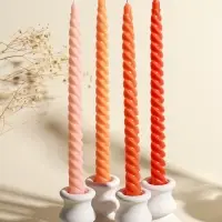 Набор свечей витых, 2х25 см, 4 шт, палитра оранжевого 25,5х8,8х2,4 см Набор свечей витых, 2х25 см, 4 шт, палитра оранжевого 25,5х8,8х2,4 см