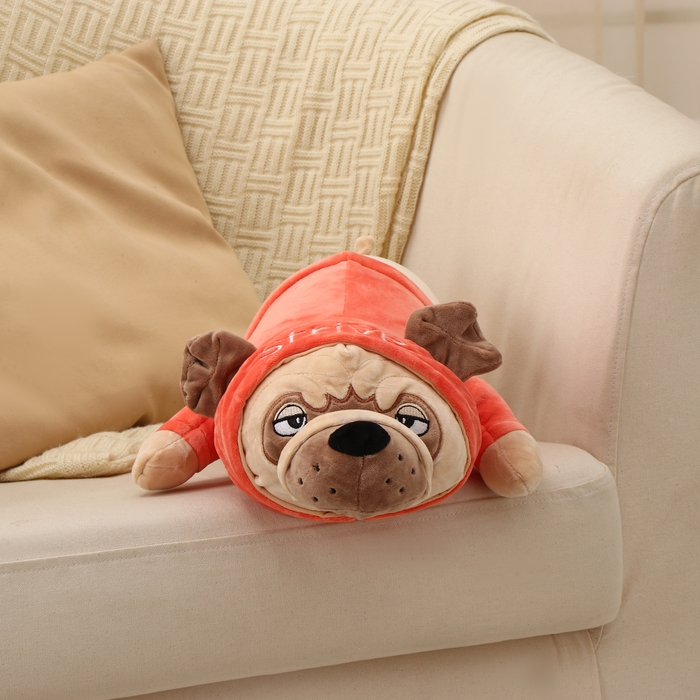 Мягкая игрушка «Мопс в футболке», 50 см, цвет красный Мягкая игрушка «Мопс в футболке», 50 см, цвет красный