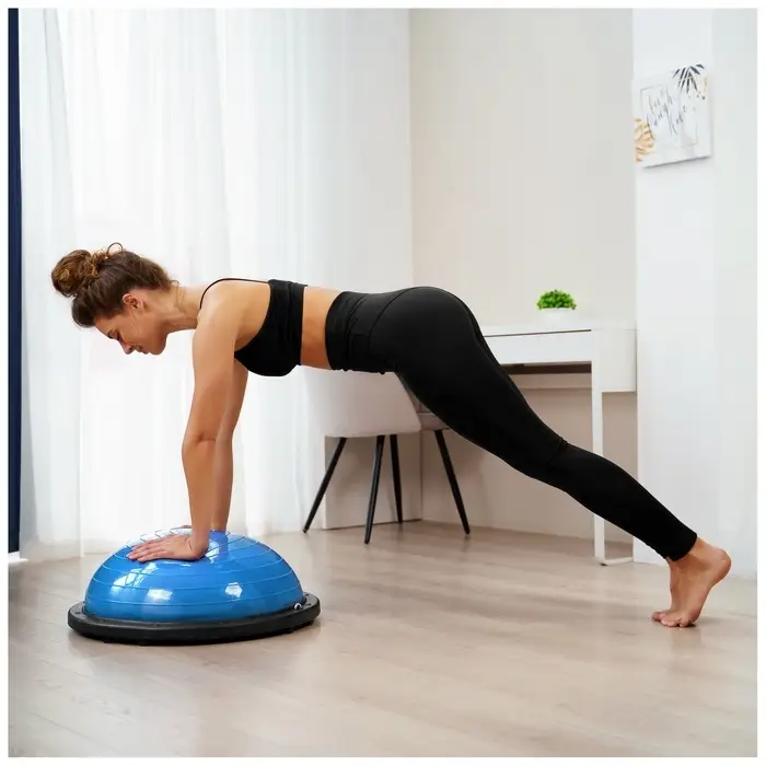 Полусфера BOSU гимнастическая ONLYTOP, 58&times;25 см, с насосом, синяя