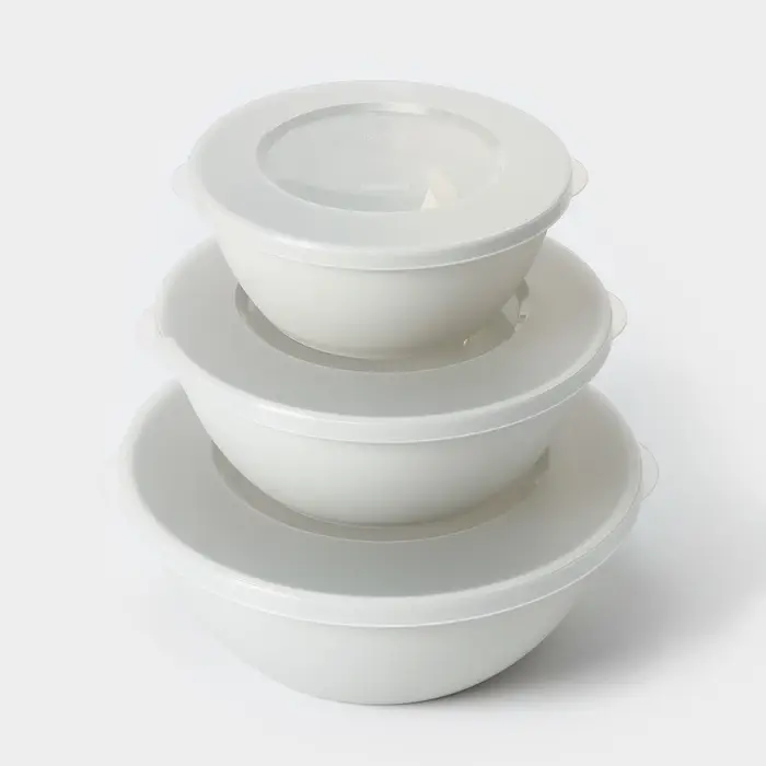 Набор мисок с крышкой HELSINKI, 3 шт.: 1 л, 2 л, 3 л, МИКС