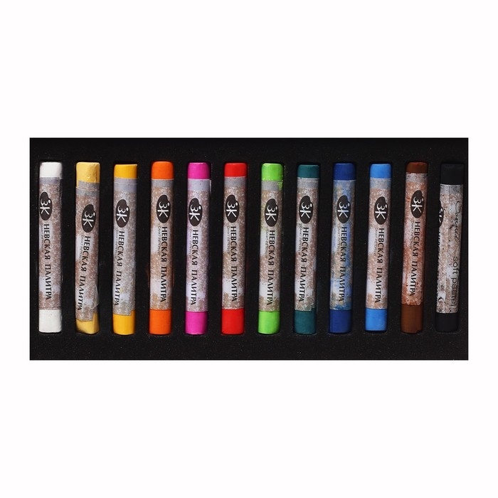 Пастель сухая, набор 12 цвета, Soft, ЗХК  Пастель сухая, набор 12 цвета, Soft, ЗХК "Сонет", D-8 мм /L-60 мм круглое сечение, художественная, 7141223