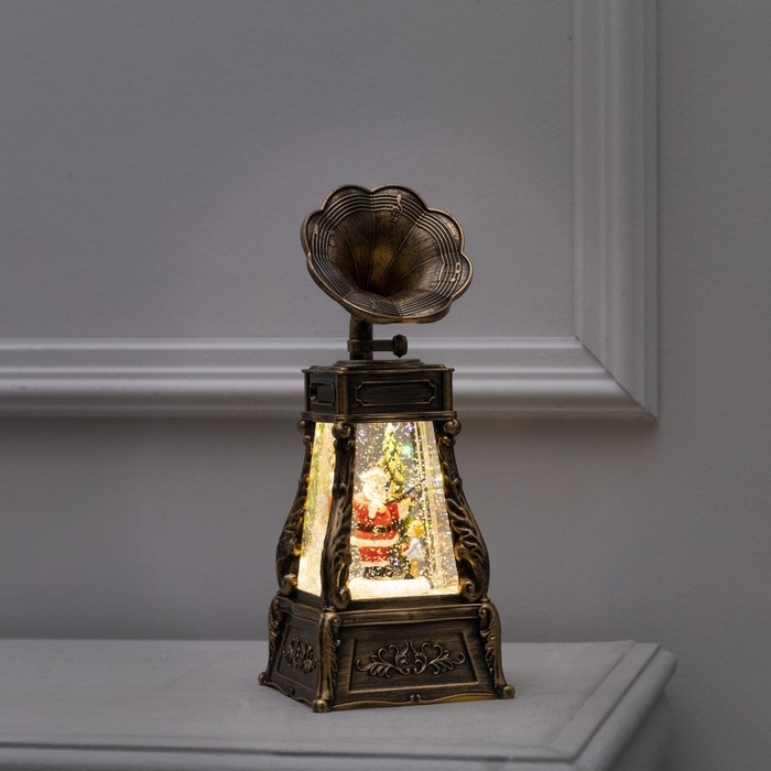 Светодиодная фигура «Граммофон с Дедом Морозом» 11 × 28 × 11 см, пластик, батарейки ААх3 (не в комплекте), USB, свечение тёплое белое Светодиодная фигура «Граммофон с Дедом Морозом» 11 × 28 × 11 см, пластик, батарейки ААх3 (не в комплекте), USB, свечение тёплое белое