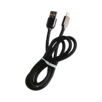 Кабель MicroUSB - USB, 2.4 A, оплётка PVC, 1 метр, чёрный