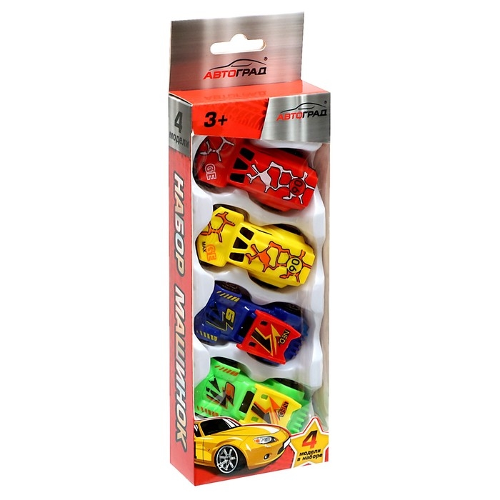 Набор машин «Рейсер», 4 шт, цвета МИКС Набор машин «Рейсер», 4 шт, цвета МИКС