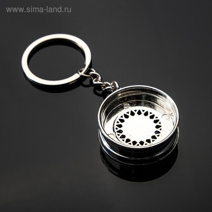 Брелок для ключей Cartage, диск, металл, хром Брелок для ключей Cartage, диск, металл, хром