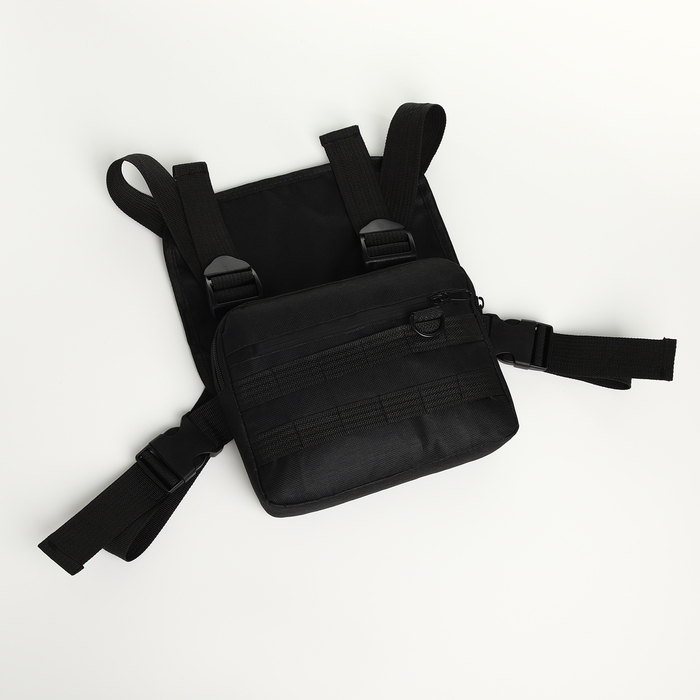 Сумка нагрудная на молнии, наружный карман, цвет чёрный Сумка нагрудная на молнии, наружный карман, цвет чёрный