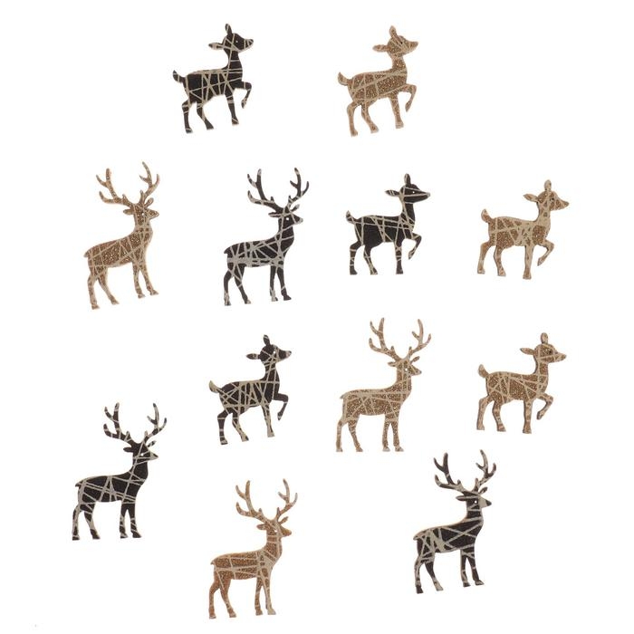 Новогодний декор с подсветкой &laquo;Олень&raquo; 8&times;12.5 см, набор 12 шт.