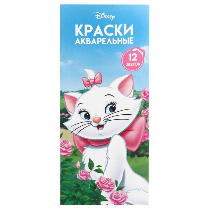 Акварель медовая «Кошечка Мари», 12 цветов, в картонной коробке, без кисти Акварель медовая «Кошечка Мари», 12 цветов, в картонной коробке, без кисти