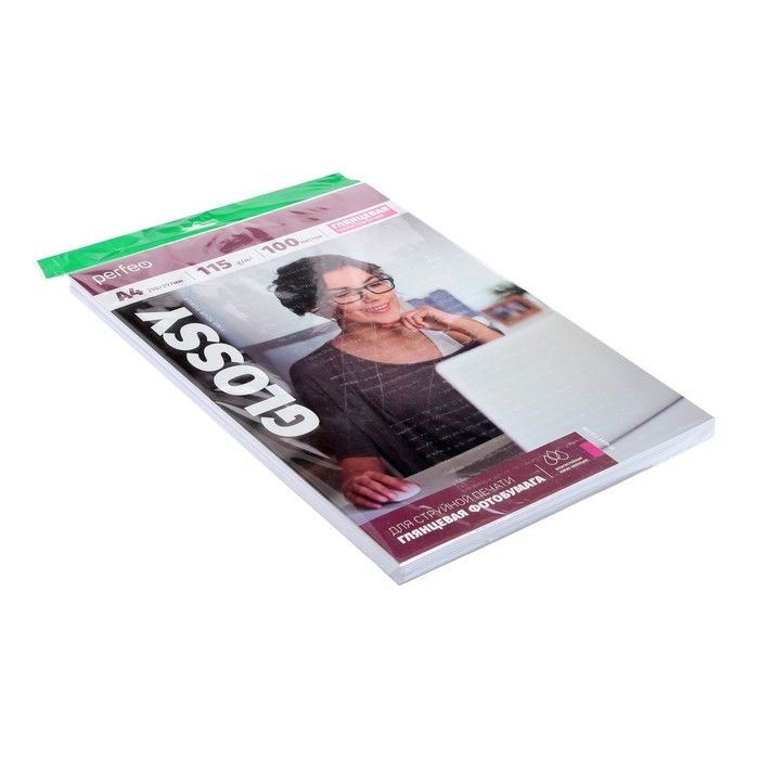 Фотобумага для струйной печати А4, 100 листов Perfeo, 115 г/м2, односторонняя, глянцевая Фотобумага для струйной печати А4, 100 листов Perfeo, 115 г/м2, односторонняя, глянцевая