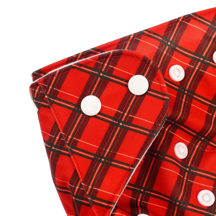 Многоразовый подгузник «Новогодняя клетка», 0-36 мес., цвет красный, подарочная упаковка, Крошка Я Многоразовый подгузник «Новогодняя клетка», 0-36 мес., цвет красный, подарочная упаковка, Крошка Я