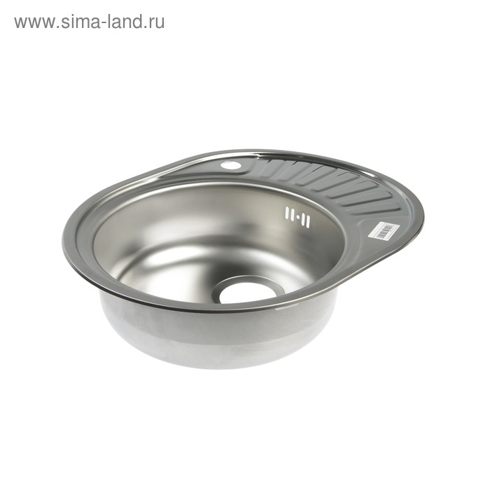Мойка кухонная  Мойка кухонная "Владикс", врезная, с сифоном, 57х45 см, левая, нержавеющая сталь 0.6 мм