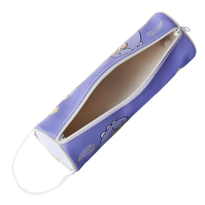 Пенал-тубус школьный на молнии Пенал-тубус школьный на молнии "Динозаврик" Calligrata, сиреневый