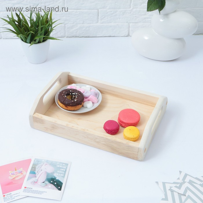 Поднос деревянный для завтрака прямой №1, МАССИВ, 30х20х7см Поднос деревянный для завтрака прямой №1, МАССИВ, 30х20х7см