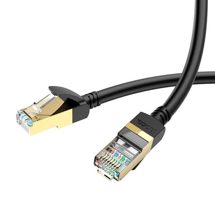 Патч-корд Hoco US02, RJ45-RJ45 5м, чёрный Патч-корд Hoco US02, RJ45-RJ45 5м, чёрный