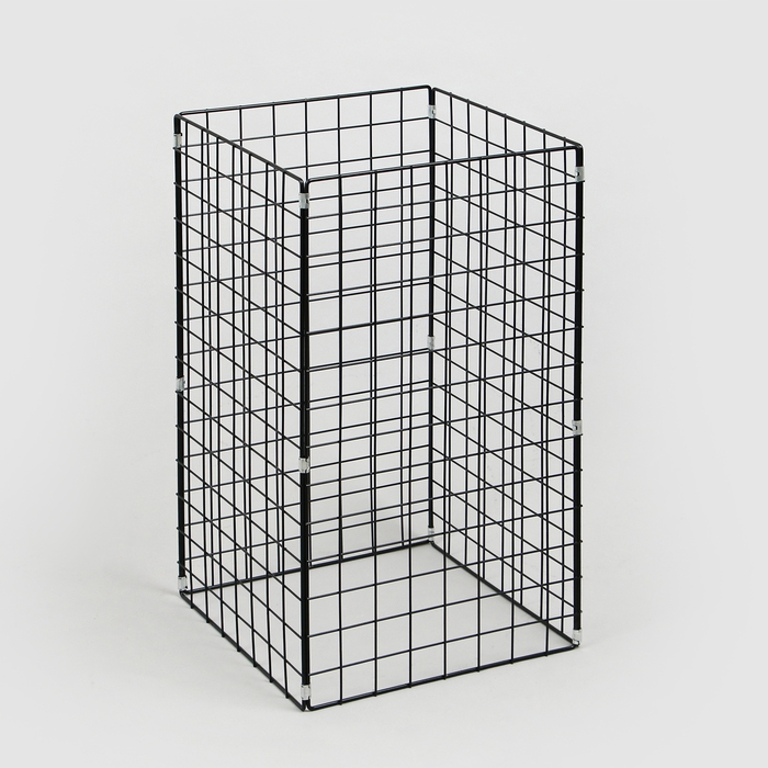 Корзина-накопитель складная, на колесах, 1 полка, 40×40×80 см, цвет чёрный Корзина-накопитель складная, на колесах, 1 полка, 40×40×80 см, цвет чёрный