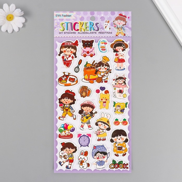 Наклейки для творчества бумага Наклейки для творчества бумага "Няша" 15х30 см