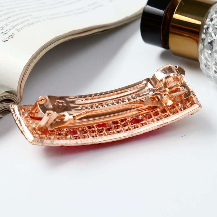 Заколка-автомат для волос Заколка-автомат для волос "Венди" 9 см, серебристо-красный