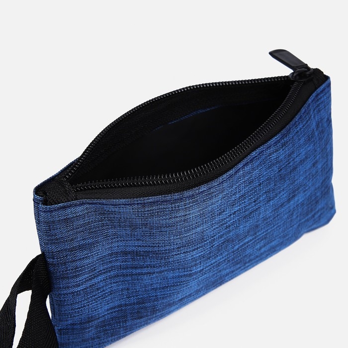 Набор рюкзак школьный на молнии из текстиля с USB, сумка, косметичка, цвет синий Набор рюкзак школьный на молнии из текстиля с USB, сумка, косметичка, цвет синий