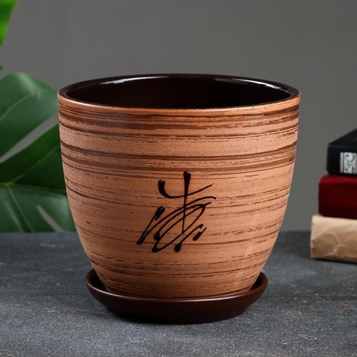 Набор горшков Набор горшков "Восток" 0,4; 1; 2,5; 5 л., коричневый